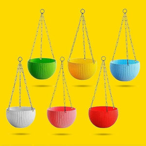 EURO HANGING POTS 7 INCH MULTICOLOR (PACK OF 6 PCS)