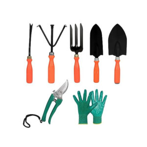 GARDENING TOOLS KIT -7 PC (CULTIVATOR, FORK, TROWELS, WEEDER, GARDEN, GLOVES, PRUNER, CUTTER, )