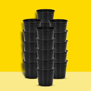 PLASTIC POT BLACK 6 INCH (PACK OF 20 PC)