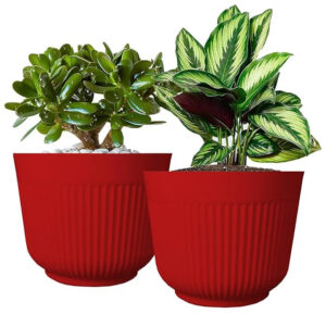 PLASTIC POT RED 12 INCH (PACK OF 1 PC)