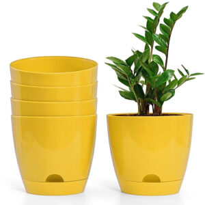 PLASTIC POT YELLOW (PACK OF 5 PC)