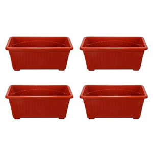 PLASTIC POTS -13 INCH RED (PACK OF 4 PCS)