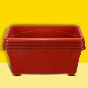 PLASTIC WINDOW POTS -RED (PACK OF 4 PCS)